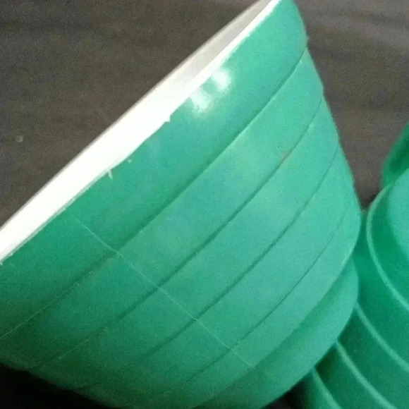 Pair of Hazel Atlas Moderntone Turquoise Cups - Picture 3 of 4